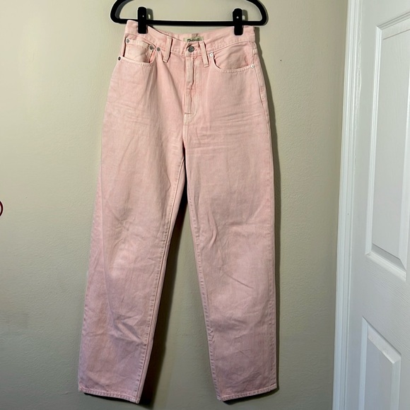 Madewell Women's Baggy Straight Jeans in Light Pink Size 27 - Picture 1 of 6